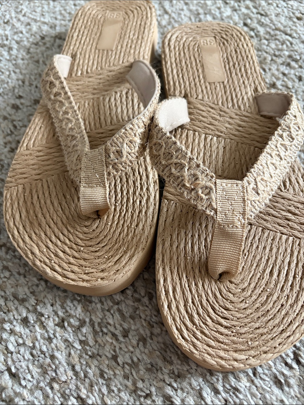 Women’s Neutral Tan Woven Flip Flop Sandals